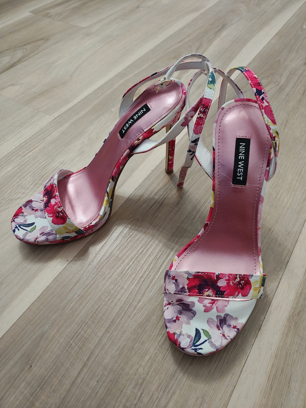 Nine West Pink Floral Slingback Heel